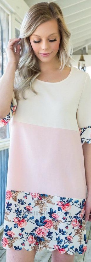 SOLD Filly flair floral color block dress